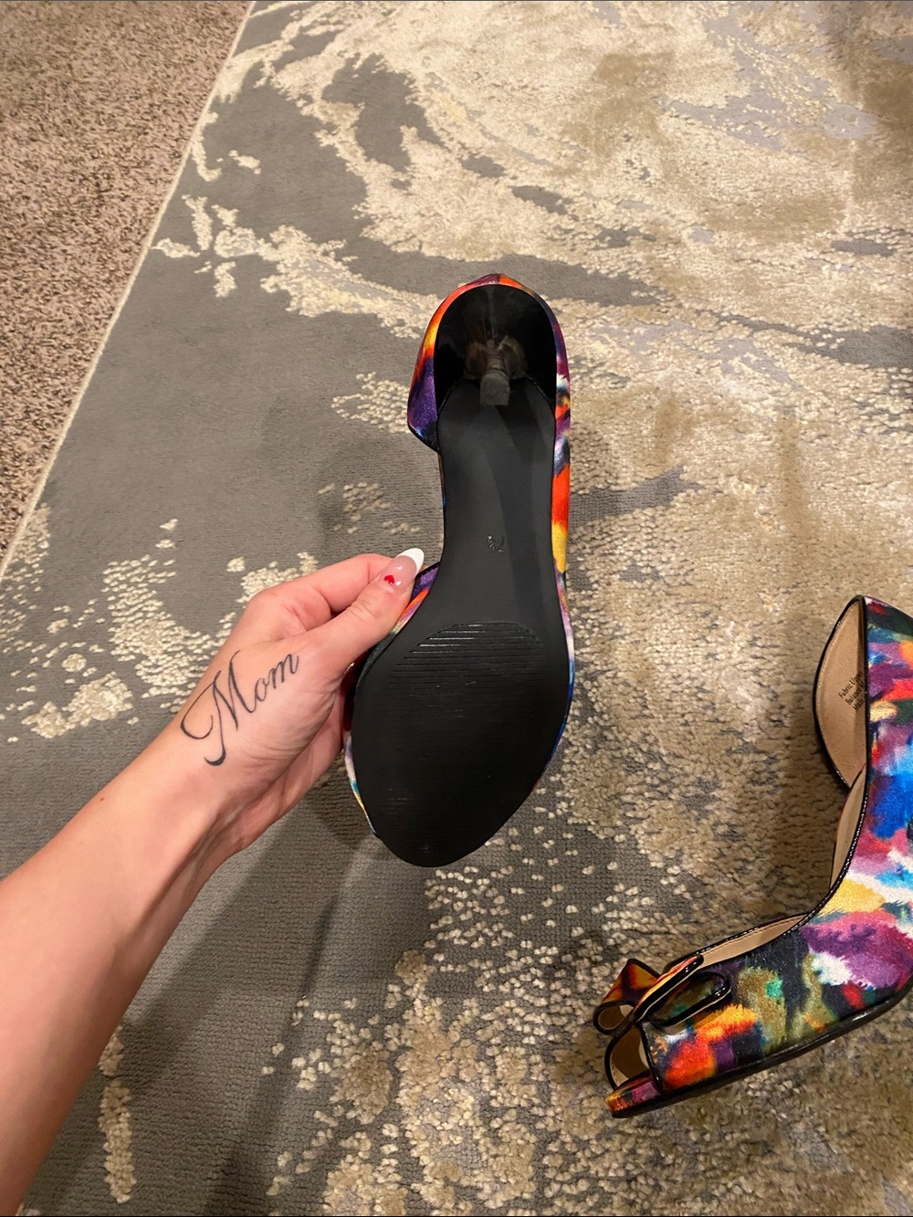 Coach satin colorful kitten heels peep toe - Picture 6 of 12